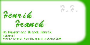 henrik hranek business card